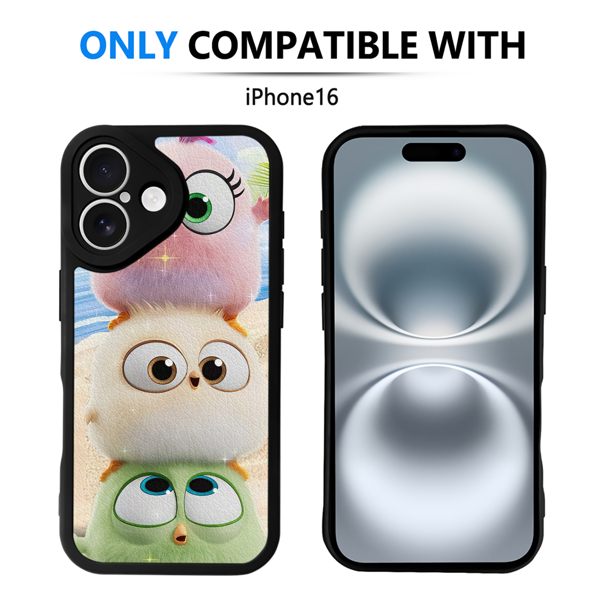 （画像用） Angry Birds アングリーバード 【iPhone 16シリーズ対応】シリコンスマホケース（レザー調） 材質：シリコン